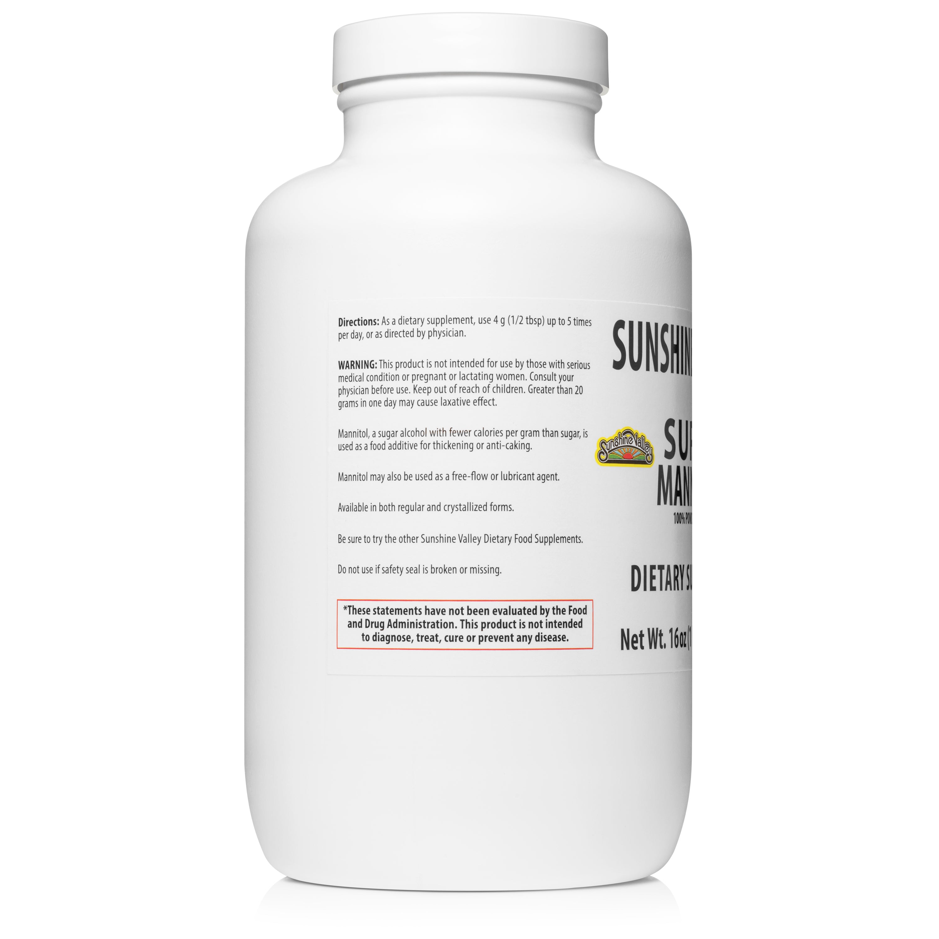 Sunshine Valley® Super Mannitol Powder Dietary Supplement Sixteen Ounces - Mannitol.com from Sunshine Valley®
