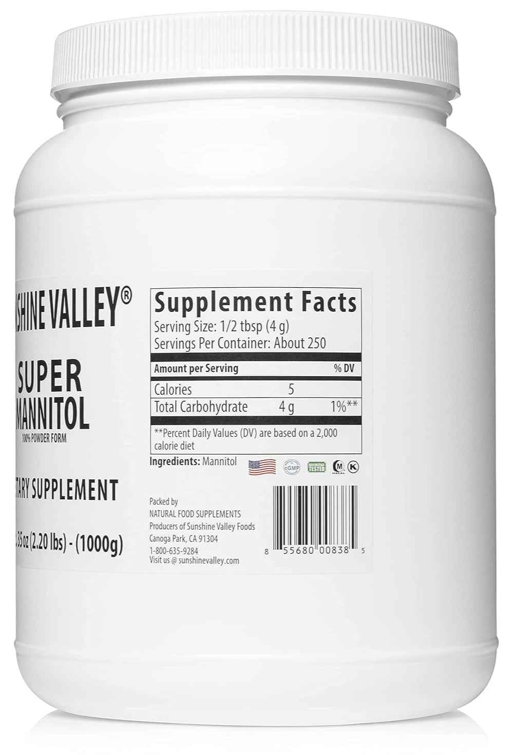 Sunshine Valley® Super Mannitol Powder Dietary Supplement Thirty Five Ounces
