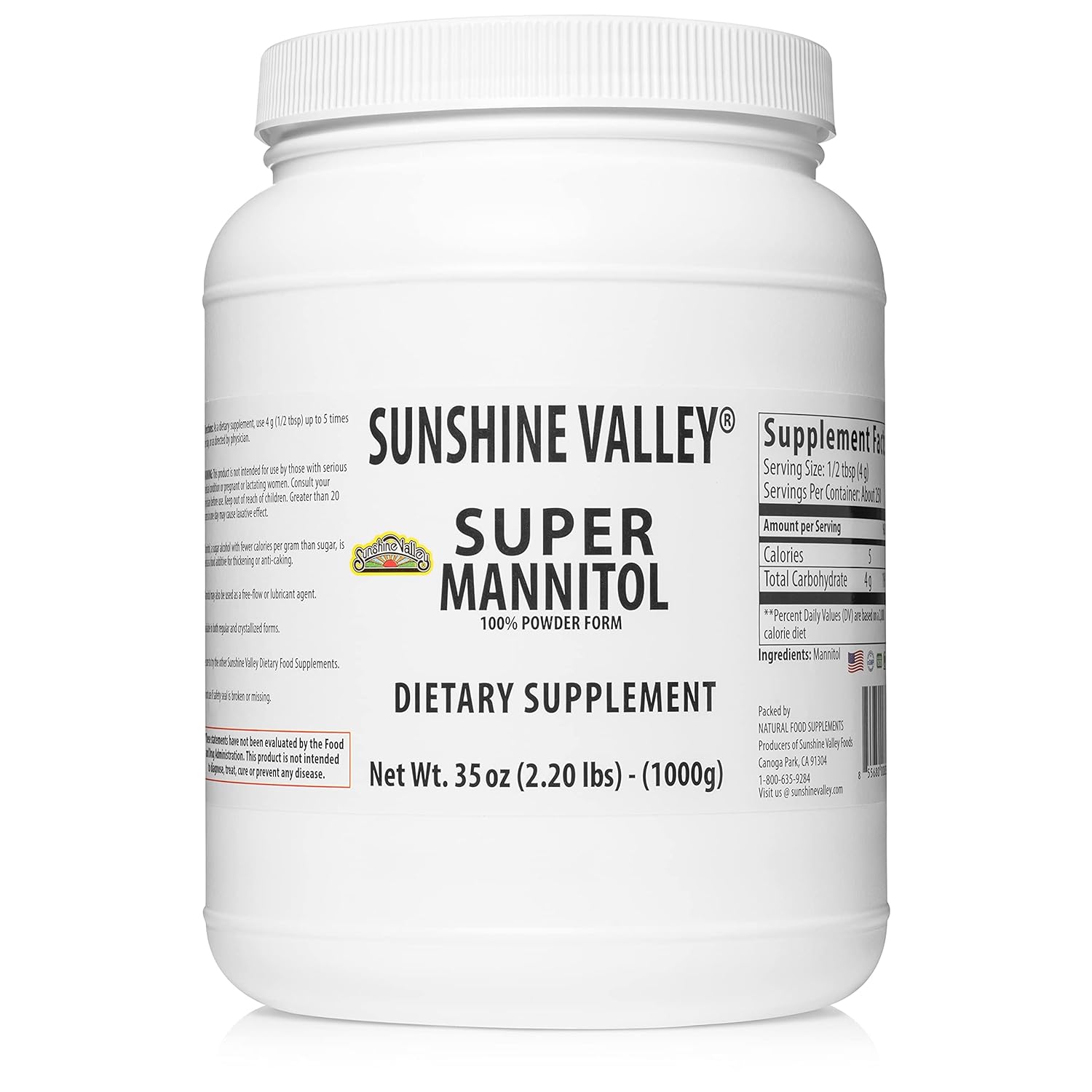 Sunshine Valley® Super Mannitol Powder, Natural & Healthy Dietary Supplement (35 oz)